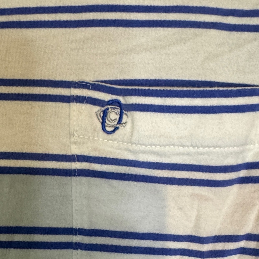 Polo Golf Ralph Lauren Vintage Lisle Striped Polo Shirt in Blue and White - Picture 4 of 11